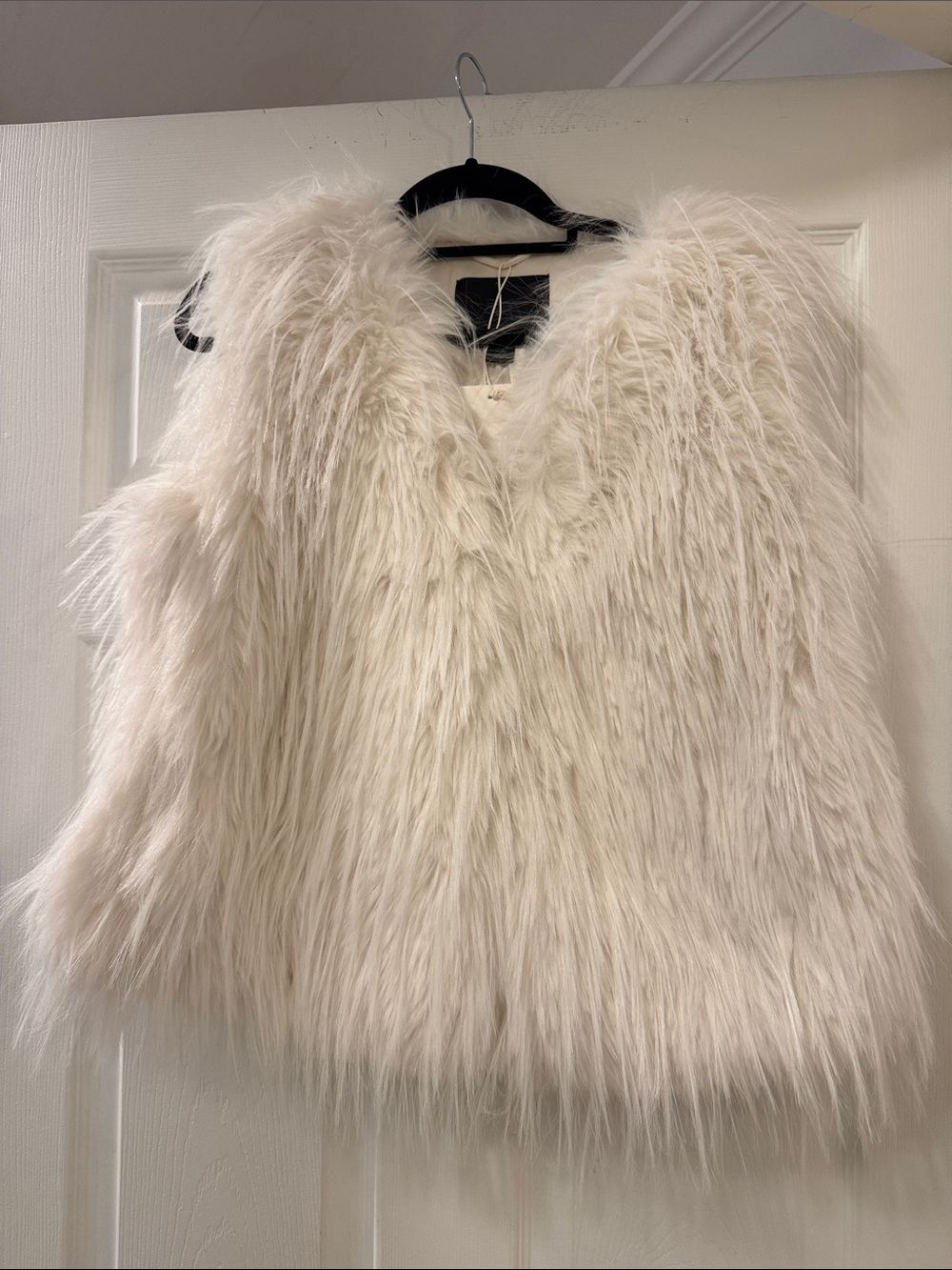 Zara Cream Faux Fur Vest